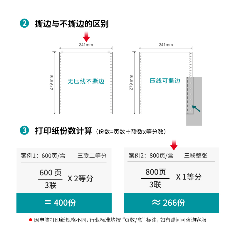 尊龙凯时木尚M241-3电脑打印纸(白色不撕边)(800页/盒)