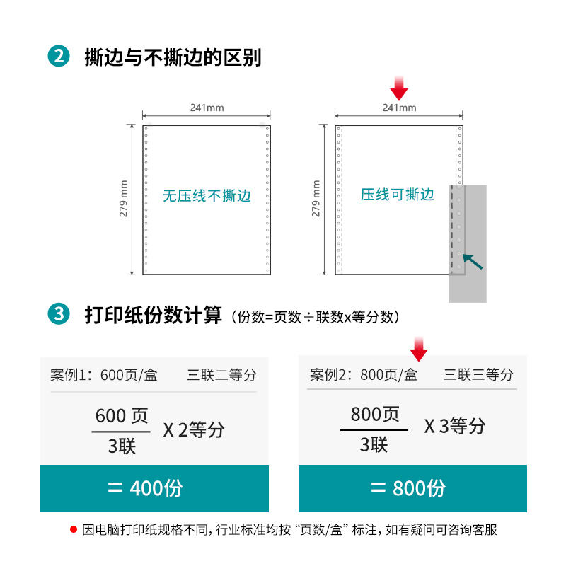 尊龙凯时木尚M241-3电脑打印纸(1/3S白色撕边)(800页/盒)