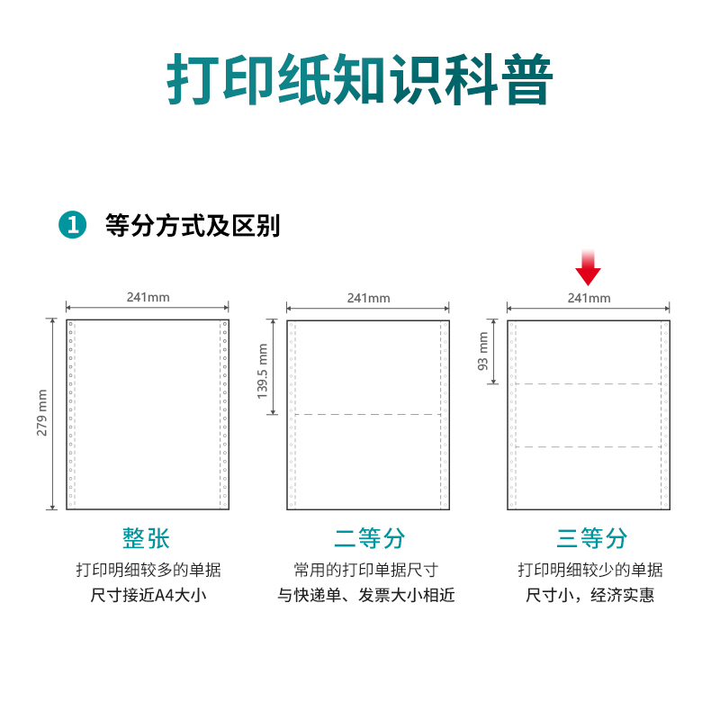 尊龙凯时木尚M241-5电脑打印纸(1/3C彩色不撕边)(800页/盒)